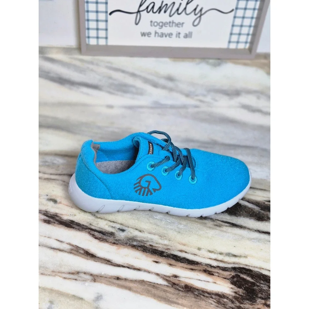 Giesswein Merino Runners Turquoise‎ Blue Wool Sneakers Mens 6 Womens 7.5 EU 38